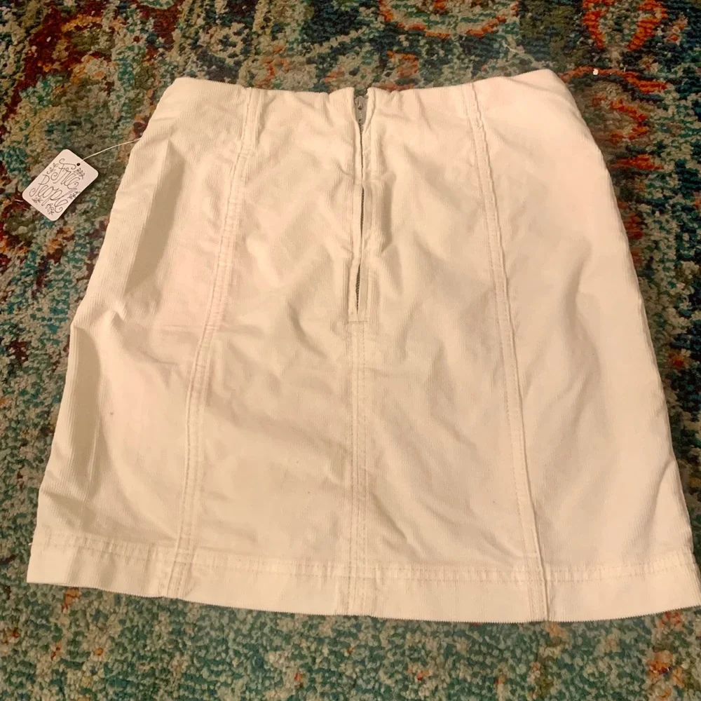 Free people corduroy off white high waisted skirt - Picture 3 of 4
